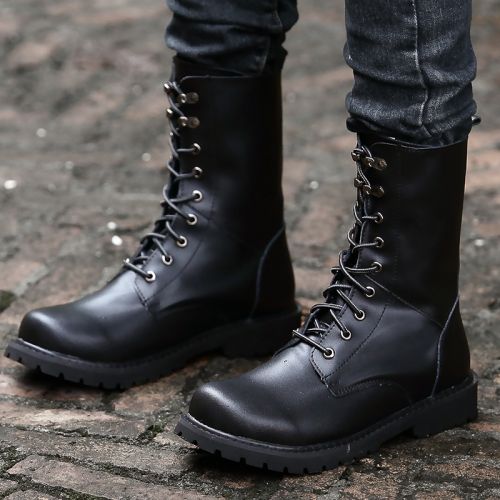 Boots - chaussures en Première couche de cuir, En plus de de vache, ronde pour hiver - Angleterre - semelle caoutchouc -