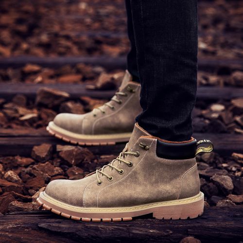 Boots - chaussures en Microfiber ronde pour hiver - loisir - semelle caoutchouc - Ref 957382