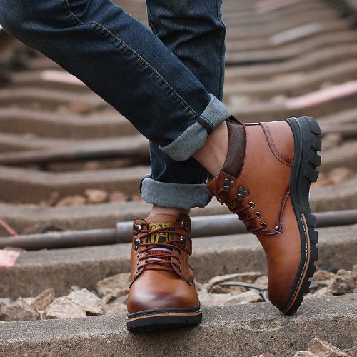 Boots - chaussures en PU ronde pour printemps - loisir - semelle caoutchouc - Ref 957391