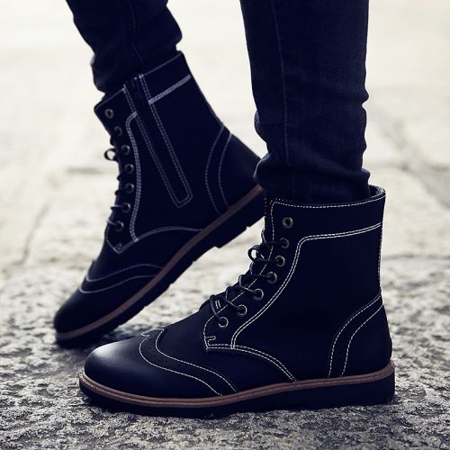 Boots - chaussures en plancher de cuir, En plus de de vache, ronde pour printemps - loisir - semelle caoutchouc - Ref 95