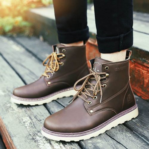 Boots - chaussures en Cuir spatial ronde pour printemps - loisir - semelle caoutchouc - Ref 957407