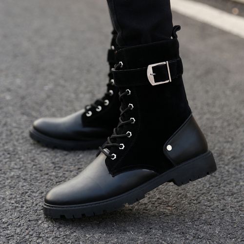 Boots - chaussures en PU ronde pour hiver - tendance des jeunes - semelle caoutchouc - Ref 957410