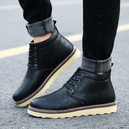 Boots - chaussures en PU ronde pour hiver - loisir - semelle caoutchouc - Ref 957411