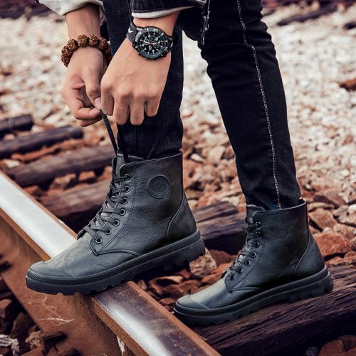 Boots - chaussures en PU ronde pour hiver - loisir - semelle caoutchouc - Ref 957412