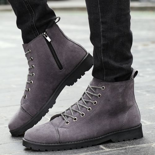 Boots - chaussures en de vache ronde pour hiver - loisir - semelle caoutchouc - Ref 957414