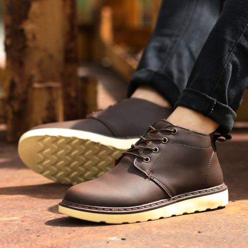 Boots - chaussures en Cuir spatial ronde pour hiver - loisir - semelle caoutchouc - Ref 957415