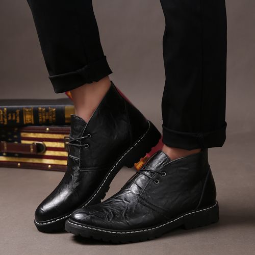 Boots - chaussures en PU ronde pour printemps - loisir - semelle caoutchouc - Ref 957418