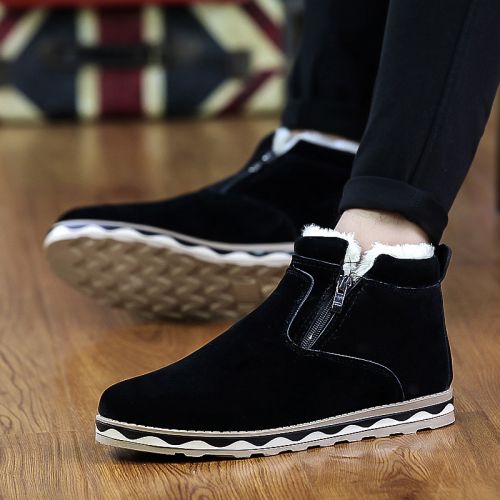 Boots - chaussures en Nubuck ronde pour hiver - loisir - semelle caoutchouc - Ref 957423