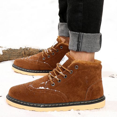 Boots - chaussures en Microfiber ronde pour hiver - loisir - semelle caoutchouc - Ref 957425