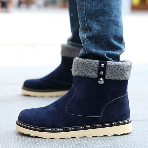 Boots - chaussures en de vache ronde pour hiver - loisir - semelle caoutchouc - Ref 957428