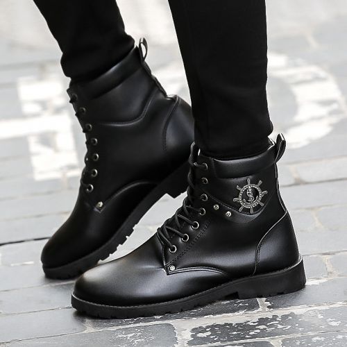 Boots - chaussures en PU ronde pour printemps - loisir - semelle caoutchouc - Ref 957430