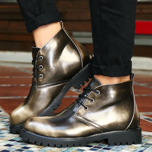 Boots - chaussures en PU ronde pour printemps - loisir - semelle caoutchouc - Ref 957431