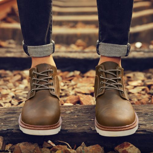 Boots - chaussures en PU ronde pour printemps - loisir - semelle caoutchouc - Ref 957433