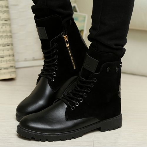 Boots - chaussures en PU ronde pour printemps - loisir - semelle caoutchouc - Ref 957437