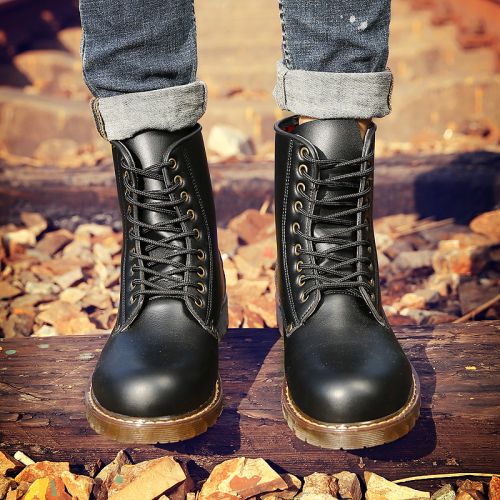 Boots - chaussures en Microfiber ronde pour printemps - semelle caoutchouc - Ref 957447