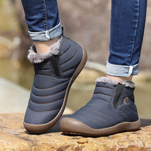 Boots - chaussures en coton ronde pour hiver - semelle caoutchouc - Ref 957450
