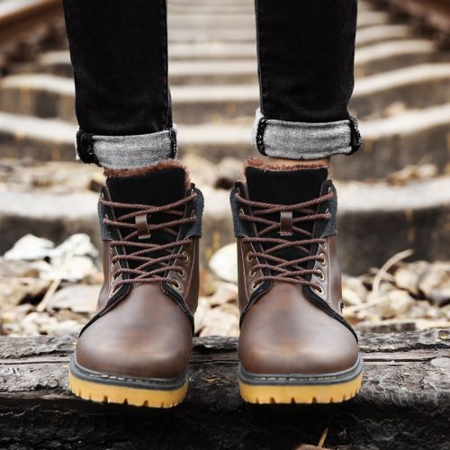 Boots - chaussures en PU ronde pour hiver - loisir - semelle caoutchouc - Ref 957451