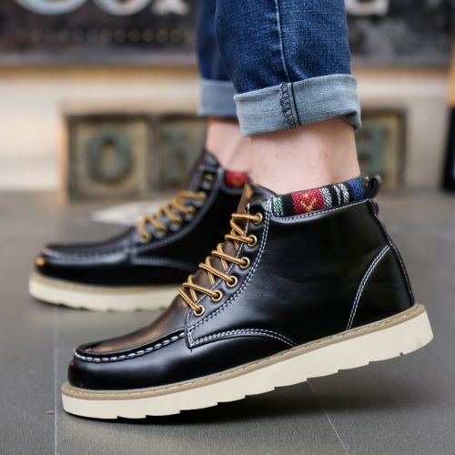 Boots - chaussures en Microfiber ronde pour printemps - loisir - semelle caoutchouc - Ref 957456