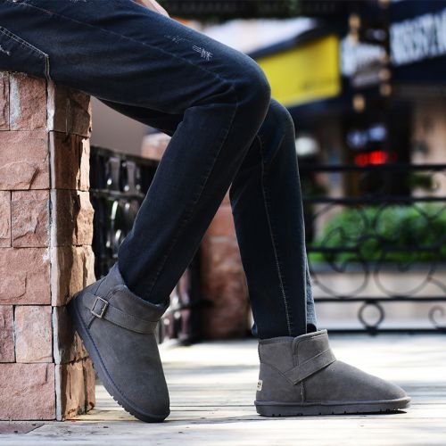 Boots - chaussures en de vache ronde pour hiver - loisir - semelle TPR - Ref 957473