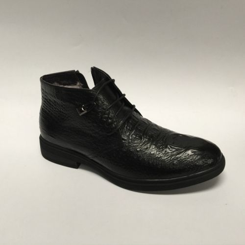 Boots - chaussures en Première couche de cuir, En plus de de vache, ronde - Ref 957498