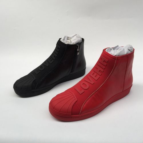 Boots - chaussures en Première couche de cuir, En plus de de vache, ronde - Ref 957500