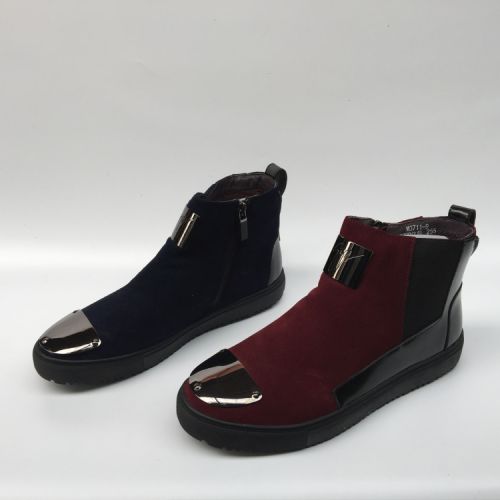 Boots - chaussures en Première couche de cuir, En plus de de vache, - Ref 957524