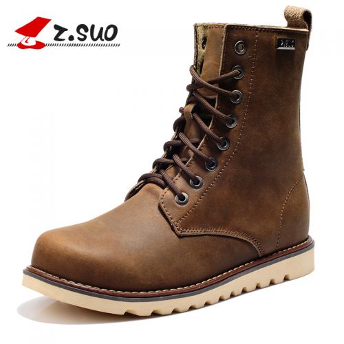 Boots - chaussures en plancher de cuir, En plus de de vache, ZSUO ronde pour hiver - Angleterre - semelle caoutchouc - R