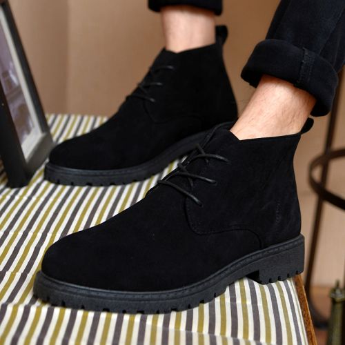Boots - chaussures en Nubuck ronde - loisir - semelle caoutchouc - Ref 957550