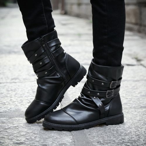 Boots - chaussures en PU ronde pour hiver - loisir - semelle caoutchouc - Ref 957556
