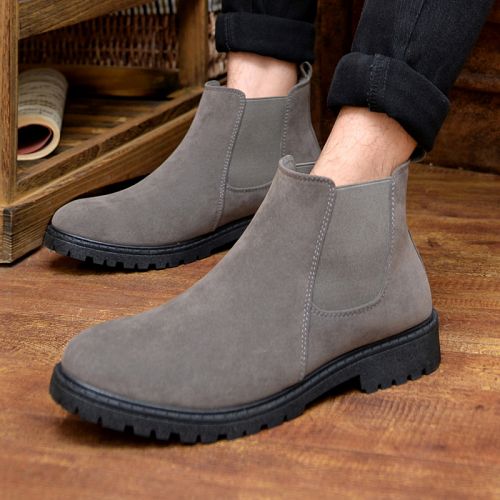 Boots - chaussures en Nubuck ronde pour hiver - loisir - semelle caoutchouc - Ref 957558