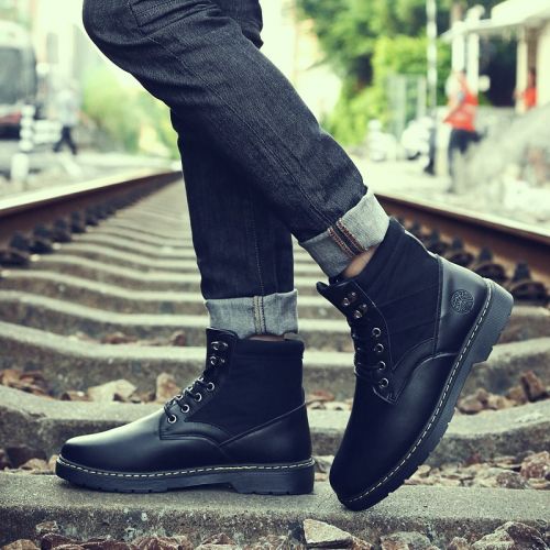 Boots - chaussures en Nubuck ronde pour hiver - loisir - semelle caoutchouc - Ref 957560
