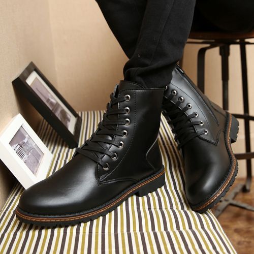 Boots - chaussures en PU ronde pour hiver - loisir - semelle caoutchouc - Ref 957562