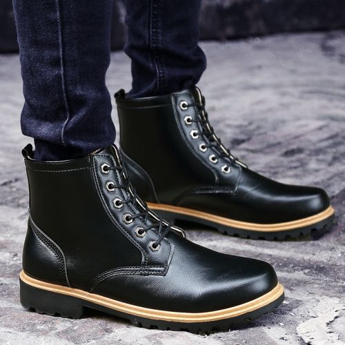Boots - chaussures en PU ronde pour hiver - loisir - semelle caoutchouc - Ref 957564