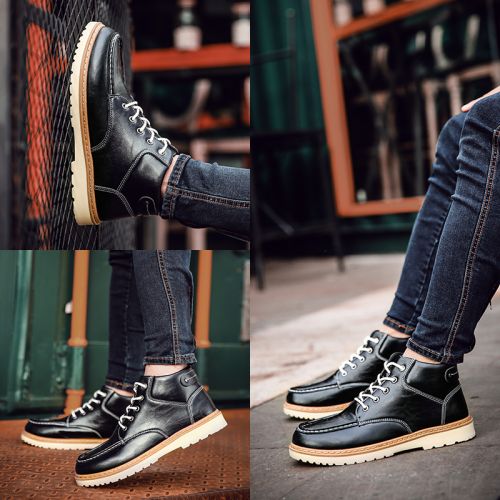 Boots - chaussures en PU ronde pour hiver - loisir - semelle caoutchouc - Ref 957566