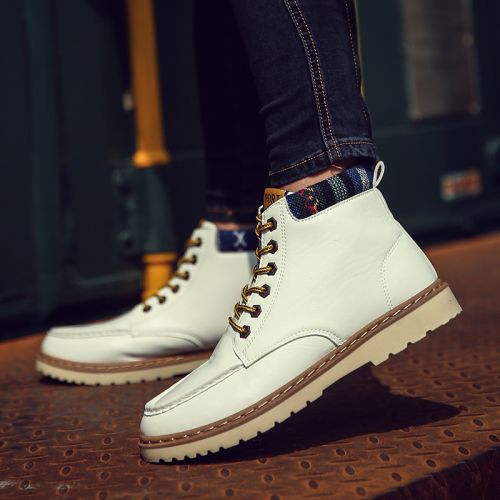 Boots - chaussures en PU ronde pour printemps - loisir - semelle caoutchouc - Ref 957569