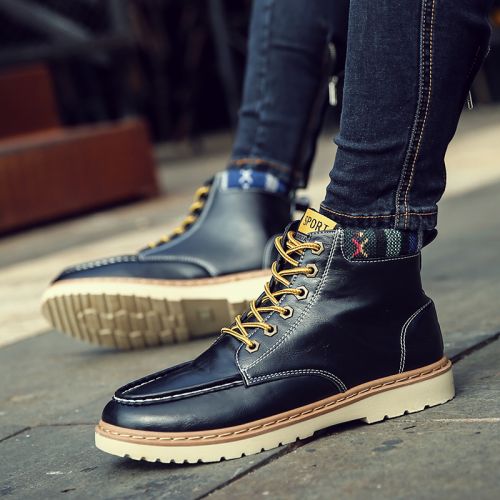 Boots - chaussures en PU ronde pour hiver - loisir - semelle caoutchouc - Ref 957573