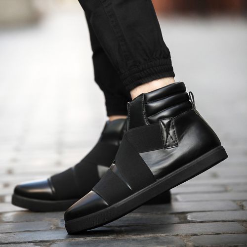 Boots - chaussures en PU ronde pour printemps - loisir - semelle caoutchouc - Ref 957577
