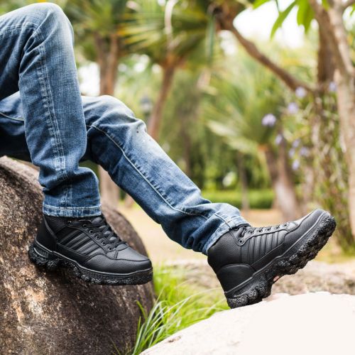 Boots - chaussures en PU ronde pour hiver - mouvement - semelle caoutchouc - Ref 957583