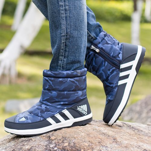 Boots - chaussures en Une variété de matériaux épissure ronde pour hiver - tendance des jeunes - semelle caoutchouc - Ref 957586