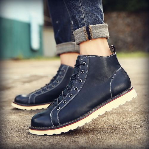 Boots - chaussures en Microfiber OUGLEMEN ronde pour printemps - loisir - semelle caoutchouc - Ref 957632