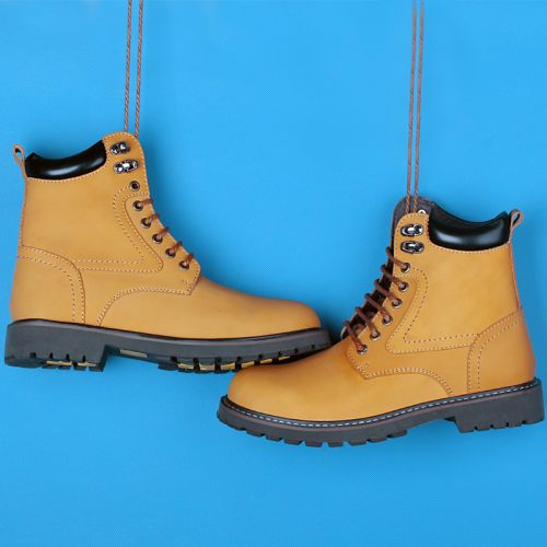 Boots - chaussures en plancher de cuir, En plus de de vache, ronde pour hiver - Angleterre - semelle caoutchouc - Ref 95