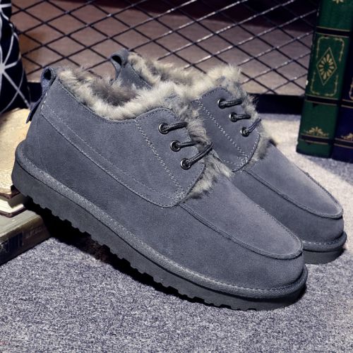 Boots - chaussures en plancher de cuir, En plus de de vache, ronde pour hiver - loisir - semelle TPR - Ref 9576