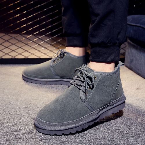 Boots - chaussures en plancher de cuir, En plus de de vache, ronde pour hiver - loisir - semelle TPR - Ref 9576