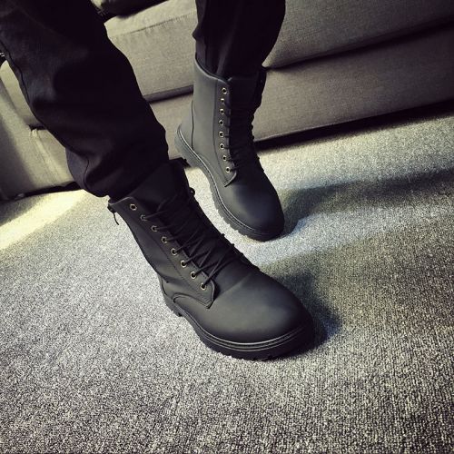 Boots - chaussures en PU ronde pour printemps - loisir - semelle caoutchouc - Ref 957682