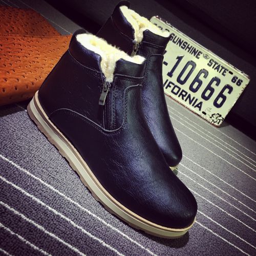 Boots - chaussures en Microfiber ronde pour hiver - loisir - semelle caoutchouc - Ref 957685