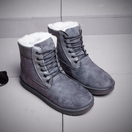 Boots - chaussures en Nubuck ronde pour hiver - semelle mousse de caoutchouc - Ref 957707