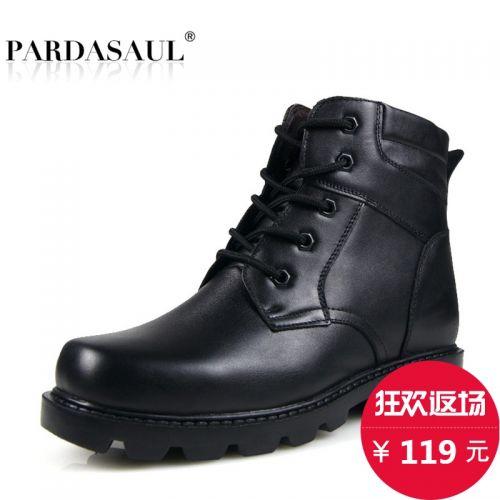 Boots - chaussures en Première couche de cuir, En plus de de vache, PARDASAUL ronde pour hiver - loisir - semelle caoutc