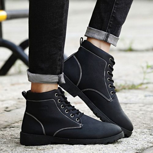 Boots - chaussures en Microfiber ronde pour hiver - Angleterre - semelle caoutchouc - Ref 957712