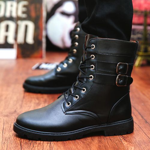 Boots - chaussures en PU ronde pour hiver - loisir - semelle caoutchouc - Ref 957715