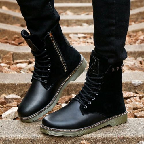 Boots - chaussures en PU ronde pour hiver - Angleterre - semelle caoutchouc - Ref 957720
